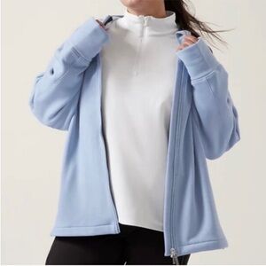 Athleta Altitude Polartec Jacket Women’s Sz Medium Hoodie Blue Workout Athletic